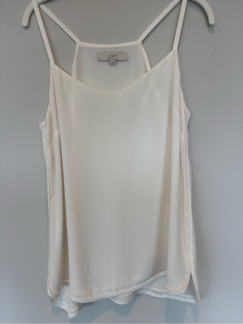 LOFT Ivory Cream Double-Layer Spaghetti Strap Camisole